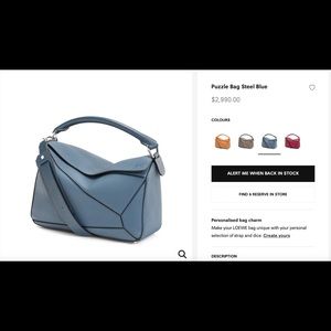[SOLD] NWT Loewe Puzzle Bag Medium Ash Blue